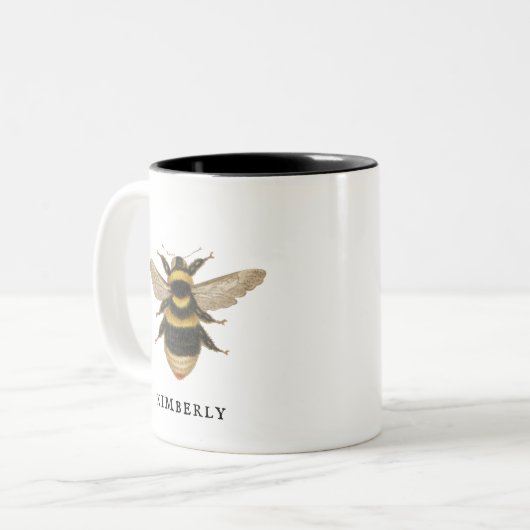 ヴィンテージビーエレガントのまわりにコーヒーマグ ツートーンマグカップ (正面左)