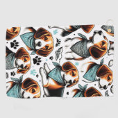 ヴィンテージビーグルパピーシームレス ゴルフタオル (横)