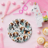 ヴィンテージビーグルパピーシームレス ペーパープレート (パーティー)