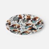 ヴィンテージビーグルパピーシームレス ペーパープレート (アングル)