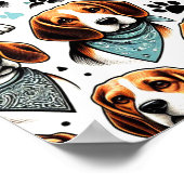 ヴィンテージビーグルパピーシームレス ポスター (角)