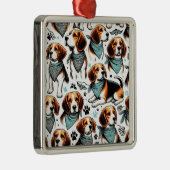 ヴィンテージビーグルパピーシームレス メタルオーナメント (右)