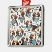 ヴィンテージビーグルパピーシームレス メタルオーナメント (左)
