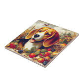 ヴィンテージビーグルパピー絵画ズ タイル (側面)