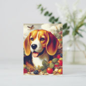 ヴィンテージビーグルパピー絵画ズ ポストカード (スタンド正面)