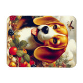 ヴィンテージビーグルパピー絵画ズ マグネット (横)