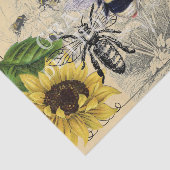 ヴィンテージビーサンフラワークリーム自然ティッシュペーパー 薄葉紙 (詳細)