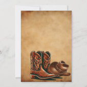 ヴィンテージビーズブーツカウボーイアダルト誕生日 招待状 (裏面)