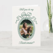 ヴィンテージビーズ付きフレームボウのブライドメイド提案 招待状 (正面)