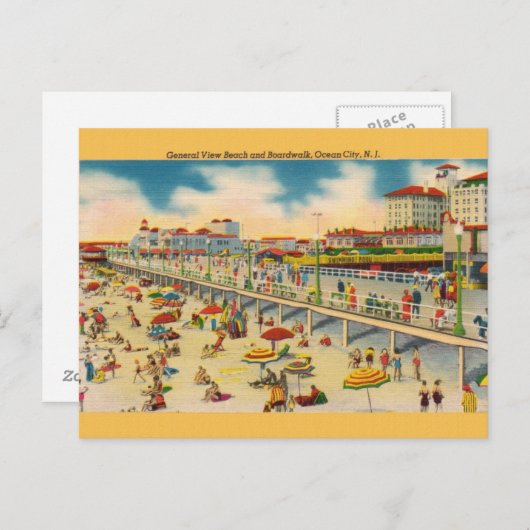 ヴィンテージビーチとボードウォーク海シティNJはがき ポストカード (正面/裏面)
