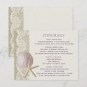 ヴィンテージビーチの予定 紫 招待状 (正面/裏面)