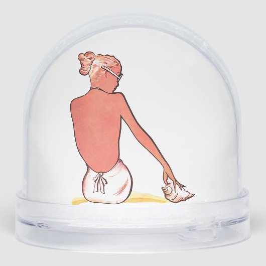 ヴィンテージビーチの女の子の海のエレガント夏 (裏面)