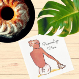 ヴィンテージビーチの女の子の海のエレガント夏 スタンダードカクテルナプキン