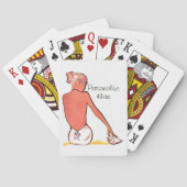 ヴィンテージビーチの女の子の海のエレガント夏 トランプ (裏面)