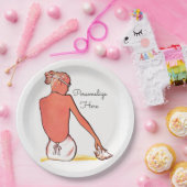 ヴィンテージビーチの女の子の海のエレガント夏 ペーパープレート (パーティー)