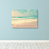 ヴィンテージビーチの新郎名 キャンバスプリント (インサイチュ (ウッドフロア))