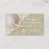 ヴィンテージビーチアイボリーシーティングカード プレイスカード (裏面)