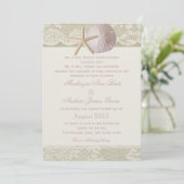 ヴィンテージビーチアイボリーピンク 招待状 (スタンド正面)