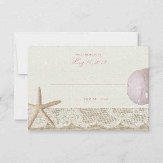 ヴィンテージビーチアイボリー反応 出欠カード (正面)