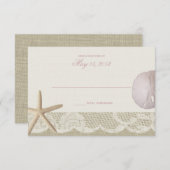 ヴィンテージビーチアイボリー反応 出欠カード (正面/裏面)