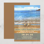 ヴィンテージビーチウェディングの招待状 招待状 (正面/裏面)