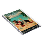 ヴィンテージビーチカクテルライフダックスフント ノートブック (右側)