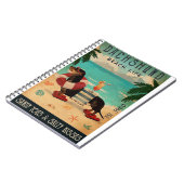 ヴィンテージビーチカクテルライフダックスフント ノートブック (左側)