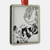 ヴィンテージビーチカップル メタルオーナメント (右)
