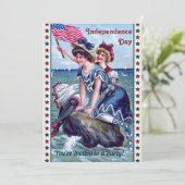 ヴィンテージビーチガールズ4th of 7月パーティの招待状 招待状 (スタンド正面)