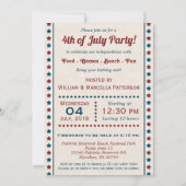 ヴィンテージビーチガールズ4th of 7月パーティの招待状 招待状 (裏面)
