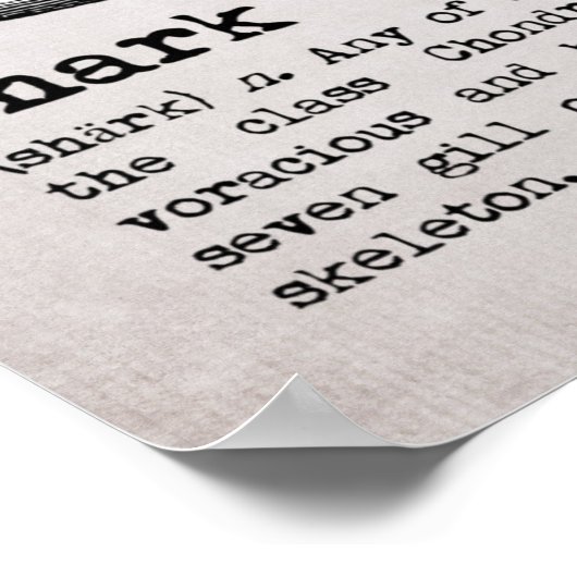 ヴィンテージビーチキングシャーク定義 ポスター (角)