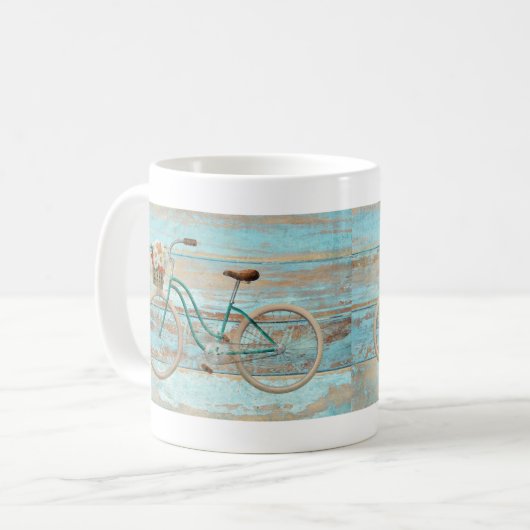 ヴィンテージビーチクルーザーバイシクルオールドバイク コーヒーマグカップ (正面左)