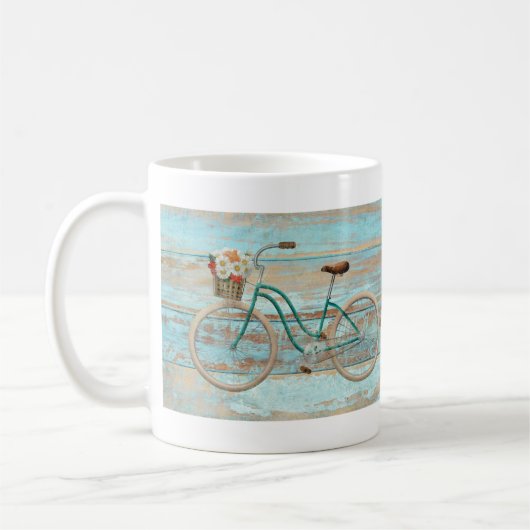 ヴィンテージビーチクルーザーバイシクルオールドバイク コーヒーマグカップ (左)