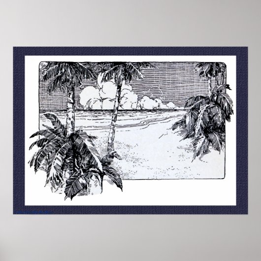 ヴィンテージビーチサウスウィンドアートプリント ポスター (正面)