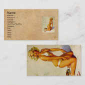 ヴィンテージビーチサマーピンアップガール 名刺 (正面/裏面)