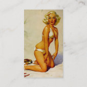 ヴィンテージビーチサマーピンアップガール 名刺 (裏面)