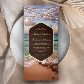 ヴィンテージビーチサンセットストリングラ結婚イト 三つ折り招待状