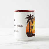 ヴィンテージビーチサンセットバケーションサーフオレンジブラウン マグカップ (中央)