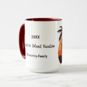 ヴィンテージビーチサンセットバケーションサーフオレンジブラウン マグカップ (正面左)