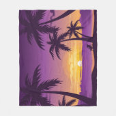 ヴィンテージビーチサンセットバケーションラウンガーピープルプル フリースブランケット (正面)