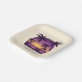 ヴィンテージビーチサンセットバケーションラウンガーピープルプル ペーパープレート (傾斜あり)