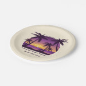 ヴィンテージビーチサンセットバケーションラウンガーピープルプル ペーパープレート (アングル)