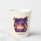 ヴィンテージビーチサンセットバケーションラウンガーピープルプル 紙コップ (裏面)