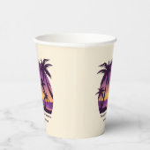 ヴィンテージビーチサンセットバケーションラウンガーピープルプル 紙コップ (右)