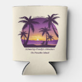 ヴィンテージビーチサンセットバケーションラウンガーピープルプル 缶クーラー (正面)