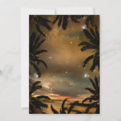 ヴィンテージビーチサンセットパームライツリハーサルディナー 招待状 (裏面)