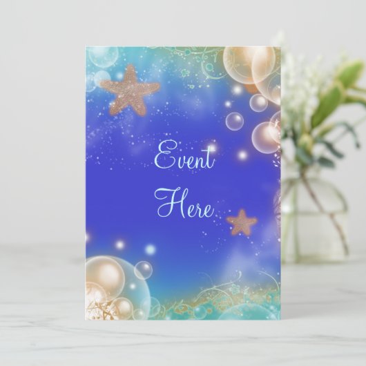 ヴィンテージビーチシェルエレガントな結婚式 招待状 (スタンド正面)