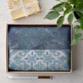 ヴィンテージビーチシーショアブルーホワイトタイルパターン 薄葉紙 (ギフト)