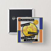 ヴィンテージビーチシーン、傘の後ろでカップルおもしろい、 缶バッジ (正面&裏面)