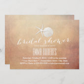 ヴィンテージビーチスターフィッシュ&サンドドルブライダルシャワー 招待状 (正面/裏面)